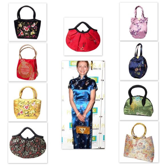 Tigerstars Handmade Red Silk Brocade Bag - Picture 2 of 3